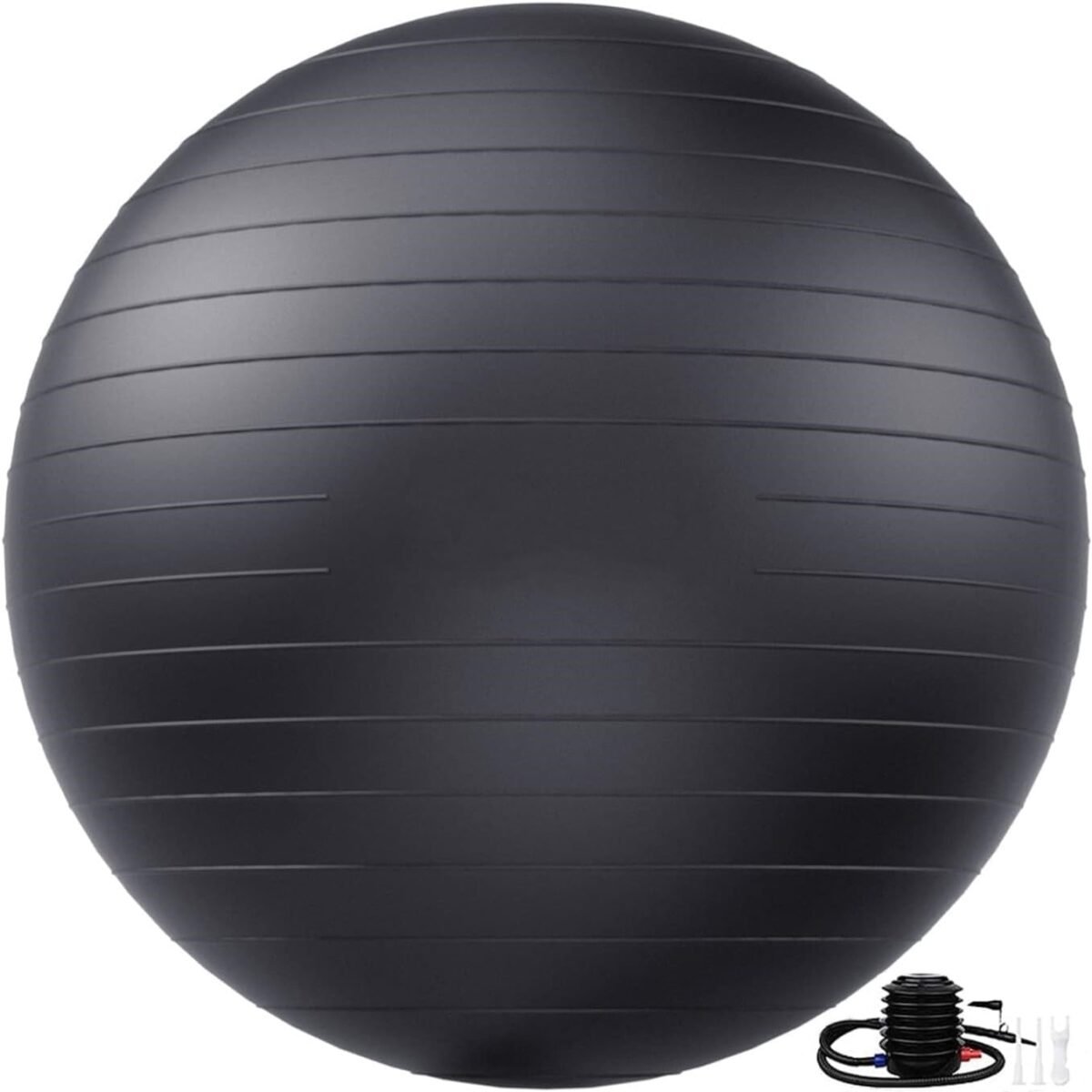 Durable Large Black Yoga Ball - Perfect for Fitness, Stability, and Exercise - Ideal for Home, Office, or Classroom - Includes Pump and Anti-Burst Design for Safe Workouts - 65cm Diameter - Image 1