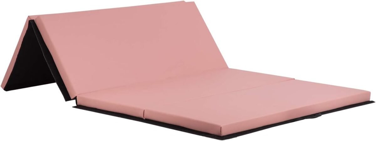 Tumbling Mats Gymnastics Tumbling Mats Foldable Foldable Yoga Mat Thick PU Leather Exercise Mat With Carrying Handles for home Workout outdoor Gymnastics Yoga Pilates - Image 1