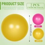 2 Pcs Yoga Ball Exercise Ball Large 26 Inch Exercise Anti Burst Birthing Fitness Ball with Pump, 26 Inches/ 65 cm for Improved Posture, Balance, Yoga, Pilates, Training - Image 2