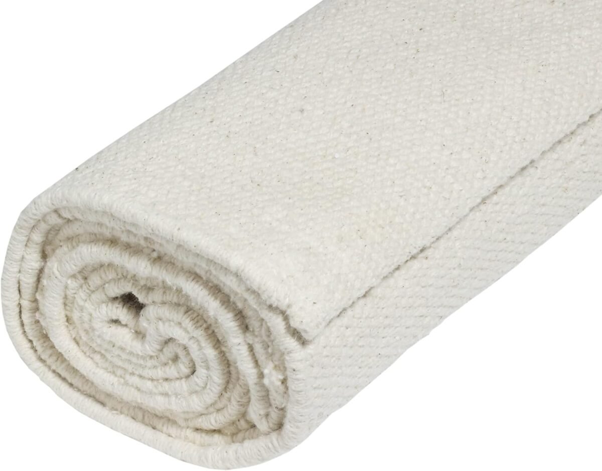 Handmade Organic Cotton Yoga Mat - Non-Toxic, Chemical-free and All Natural Cloth Yoga Mat - Exercise, Workout, & Fitness Rug - Woven Material - Absorbent & Washable - 78" x 27" - Image 2