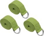 Yoga Strap for Stretching Cotton Yoga Belt with Adjustable Metal D-Ring Buckle Stretch Band for Fitness Pilates