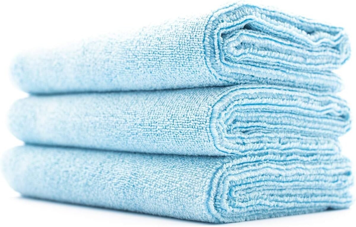 Sport & Workout Towel - Gym, Exercise, Fitness, Spa, Ultra Soft, Super Absorbent, Fast Drying Premium Microfiber, 320gsm, 16in x 27in (3-Pack) (Light Blue) - Image 1