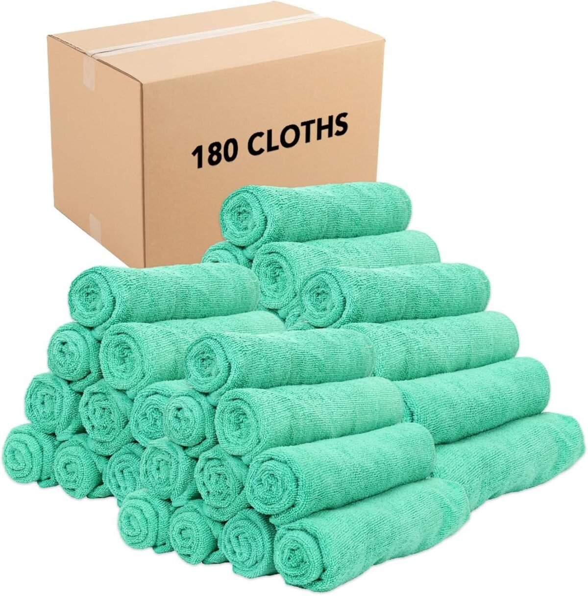 Microfiber Gym Towel - Pack of 12 - Super Soft, Quick Dry Workout Sweat Towels, 300 GSM Lightweight & Absorbent for Sports, Working Out, Yoga, and Spa, 16 x 27 in, Green - Image 2