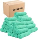 Microfiber Gym Towel - Pack of 12 - Super Soft, Quick Dry Workout Sweat Towels, 300 GSM Lightweight & Absorbent for Sports, Working Out, Yoga, and Spa, 16 x 27 in, Green - Image 2