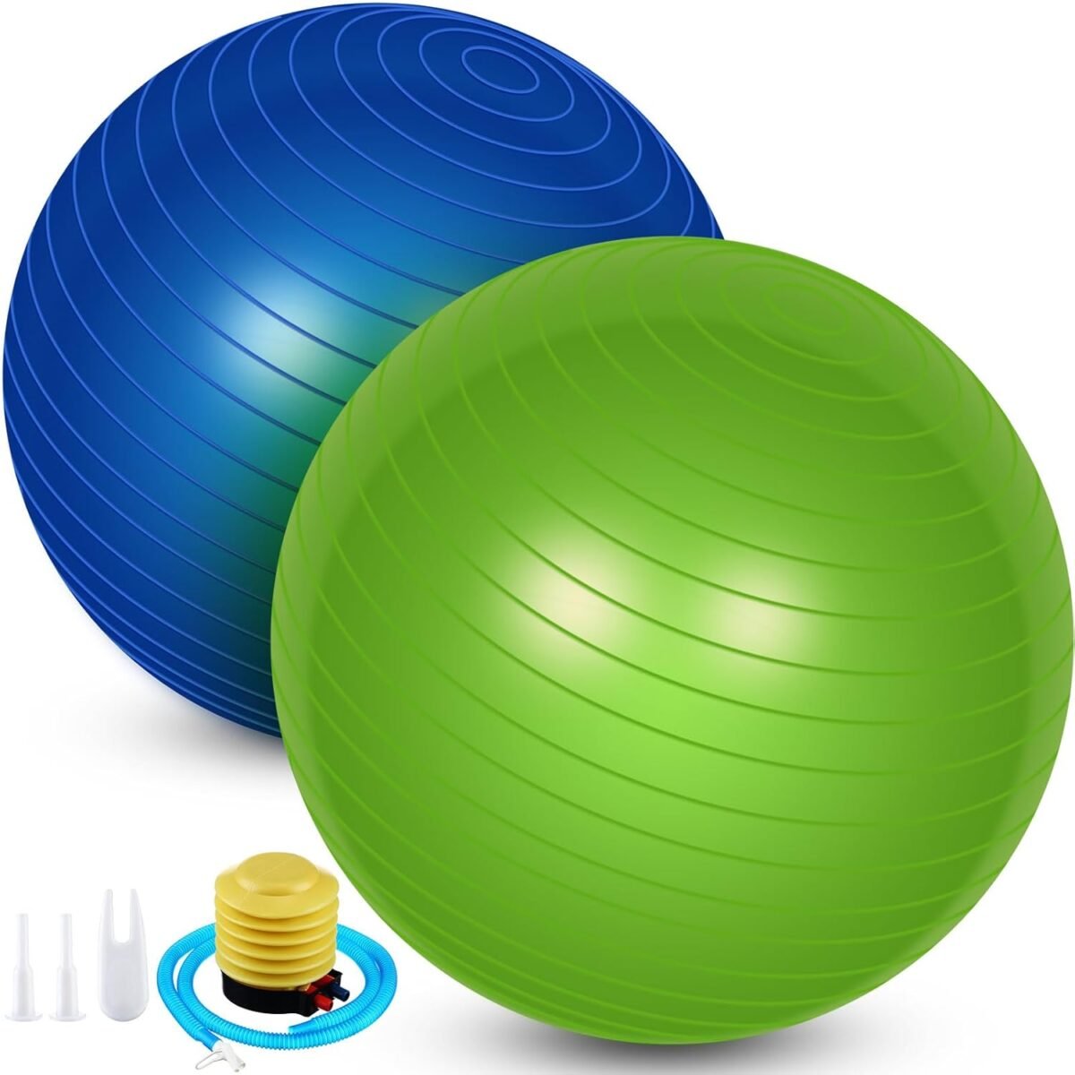 2 Pcs Yoga Ball Exercise Ball Large 26 Inch Exercise Anti Burst Birthing Fitness Ball with Pump, 26 Inches/ 65 cm for Improved Posture, Balance, Yoga, Pilates, Training - Image 1