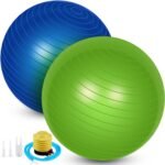 2 Pcs Yoga Ball Exercise Ball Large 26 Inch Exercise Anti Burst Birthing Fitness Ball with Pump, 26 Inches/ 65 cm for Improved Posture, Balance, Yoga, Pilates, Training