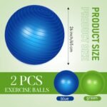 2 Pcs Yoga Ball Exercise Ball Large 26 Inch Exercise Anti Burst Birthing Fitness Ball with Pump, 26 Inches/ 65 cm for Improved Posture, Balance, Yoga, Pilates, Training - Image 2