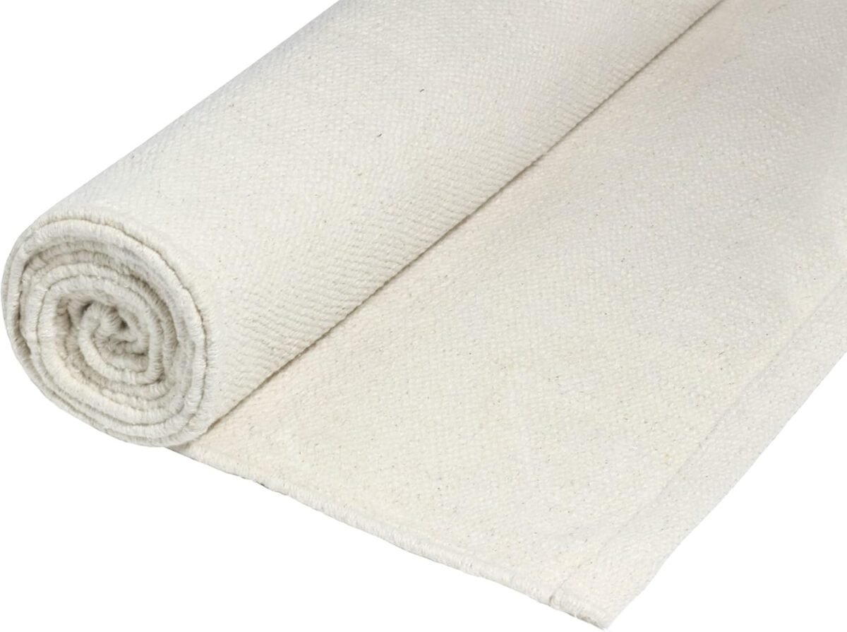 Handmade Organic Cotton Yoga Mat - Non-Toxic, Chemical-free and All Natural Cloth Yoga Mat - Exercise, Workout, & Fitness Rug - Woven Material - Absorbent & Washable - 78" x 27" - Image 1