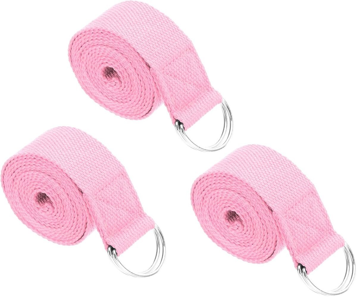 Yoga Strap for Stretching Cotton Yoga Belt with Adjustable Metal D-Ring Buckle Stretch Band for Fitness Pilates - Image 1
