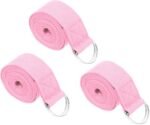 Yoga Strap for Stretching Cotton Yoga Belt with Adjustable Metal D-Ring Buckle Stretch Band for Fitness Pilates