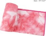 Hot Non Slip Grip Foldable  Yoga Towel, 24in x 72in, Multicolor - Pink - Image 2