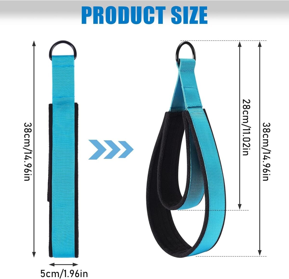 Pilates Straps - Double Loop D-Ring Straps for Reformer, Padded, Home Gym Workout - Image 2