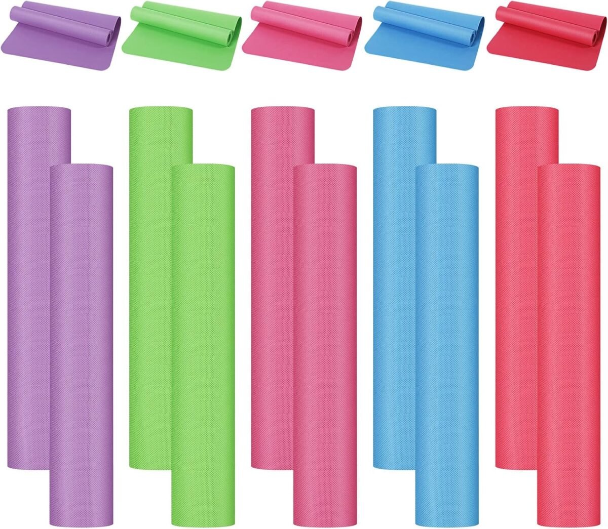 10 Pack Yoga Mats Bulk, 68'' x 24'' x 4mm Thick Yoga Mats for Kids and Adult Gym Mats Bundle Latex Free Exercise Mats with Non Slip Texture for Outdoor Yoga, Pilates or Workout (Multicolor) - Image 1