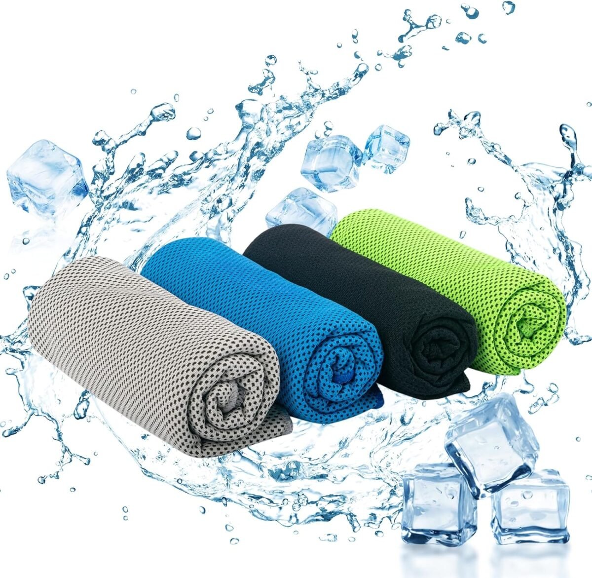 4 Pack Cooling Towels (40"x12"): Breathable Cooling Towel for Neck and Face - Microfiber Soft Chilly Towel for Yoga Gym Sport Running Workout Camping Climb - Image 1