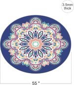 Round Meditation Pilates Yoga Mat Luxury Suede Large Yoga Mat Natural Rubber Non-Slip Base is ery Suitable for Meditation, Stretching, Yoga Environmental Protection, Fitness Exercise, Home and Outdoor. 140CM Diameter - Image 2