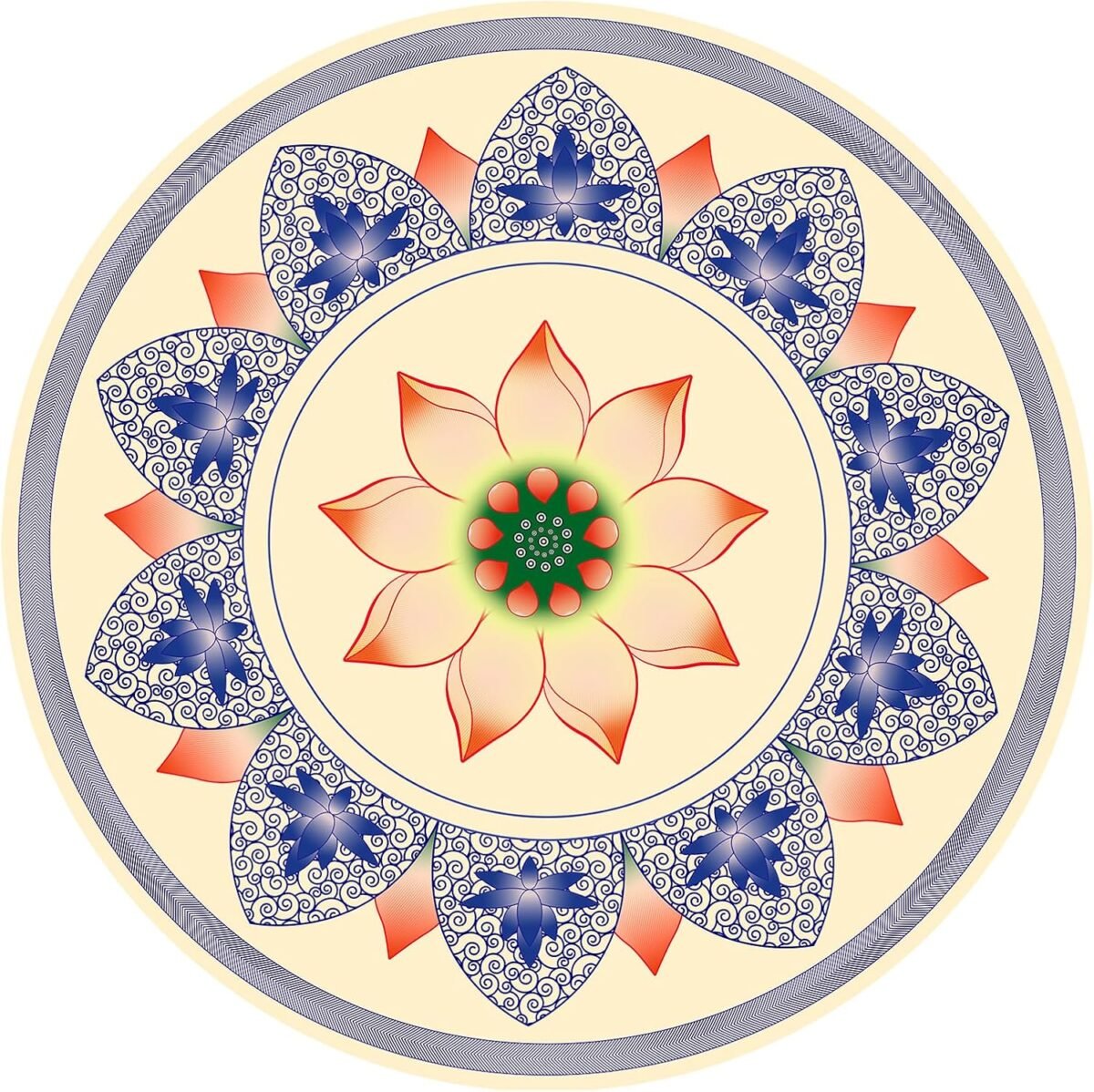 Extra Large Round Meditation Mat Circular Anti Slip Oversize Rubber Furniture Pad for Yoga,Meditation,Pilates,Exercise for Home Outdoor(140CM X 3.5MM Thick) - Image 1