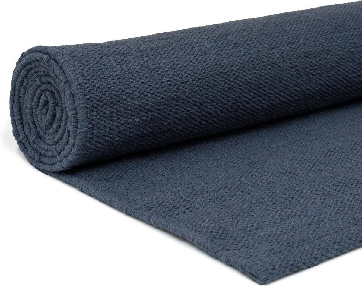 Handmade Organic Cotton Yoga Mat - Non-Toxic, Chemical-free and All Natural Cloth Yoga Mat - Exercise, Workout, & Fitness Rug - Woven Material - Absorbent & Washable - 78" x 27" - Image 1