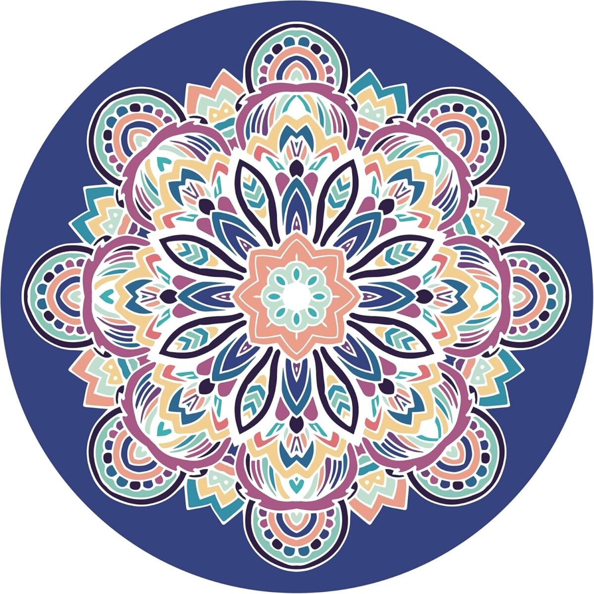Round Meditation Pilates Yoga Mat Luxury Suede Large Yoga Mat Natural Rubber Non-Slip Base is ery Suitable for Meditation, Stretching, Yoga Environmental Protection, Fitness Exercise, Home and Outdoor. 140CM Diameter - Image 1