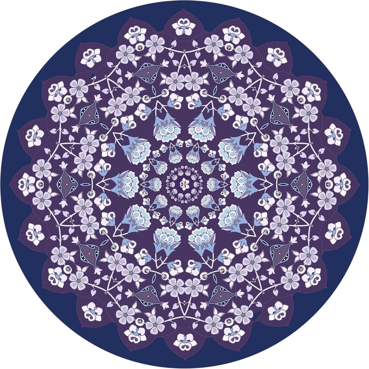 Round Meditation Pilates Yoga Mat Luxury Suede Large Yoga Mat Natural Rubber Non-Slip Base is ery Suitable for Meditation, Stretching, Yoga Environmental Protection, Fitness Exercise, Home and Outdoor. 140CM Diameter - Image 1