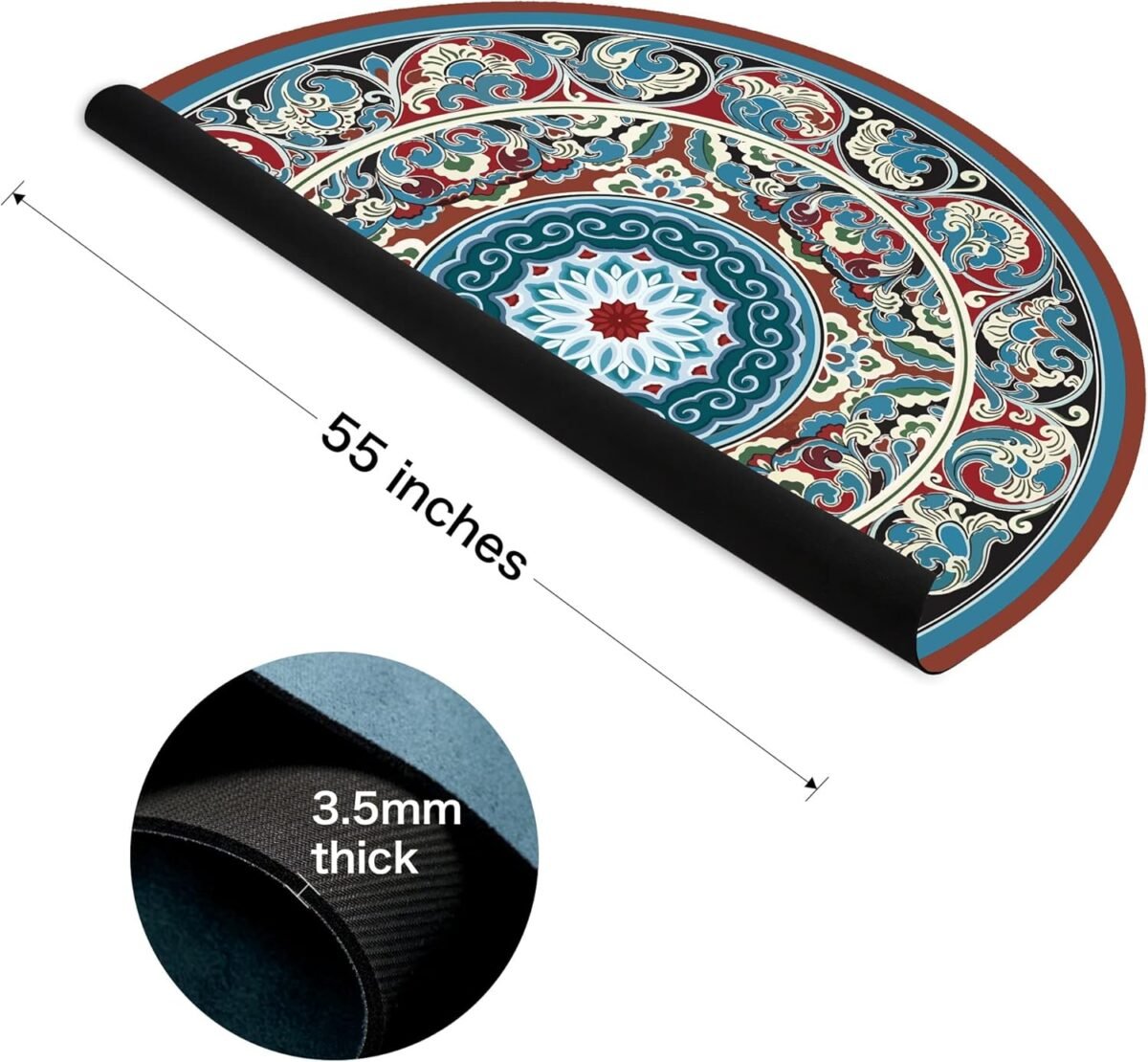 Large Round Yoga Mat 4.6'X3.5mm for Exercise Premium Extra Thick, Ultra Comfortable, Non Slip, Meditation Mat - Image 2