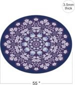 Round Meditation Pilates Yoga Mat Luxury Suede Large Yoga Mat Natural Rubber Non-Slip Base is ery Suitable for Meditation, Stretching, Yoga Environmental Protection, Fitness Exercise, Home and Outdoor. 140CM Diameter - Image 2