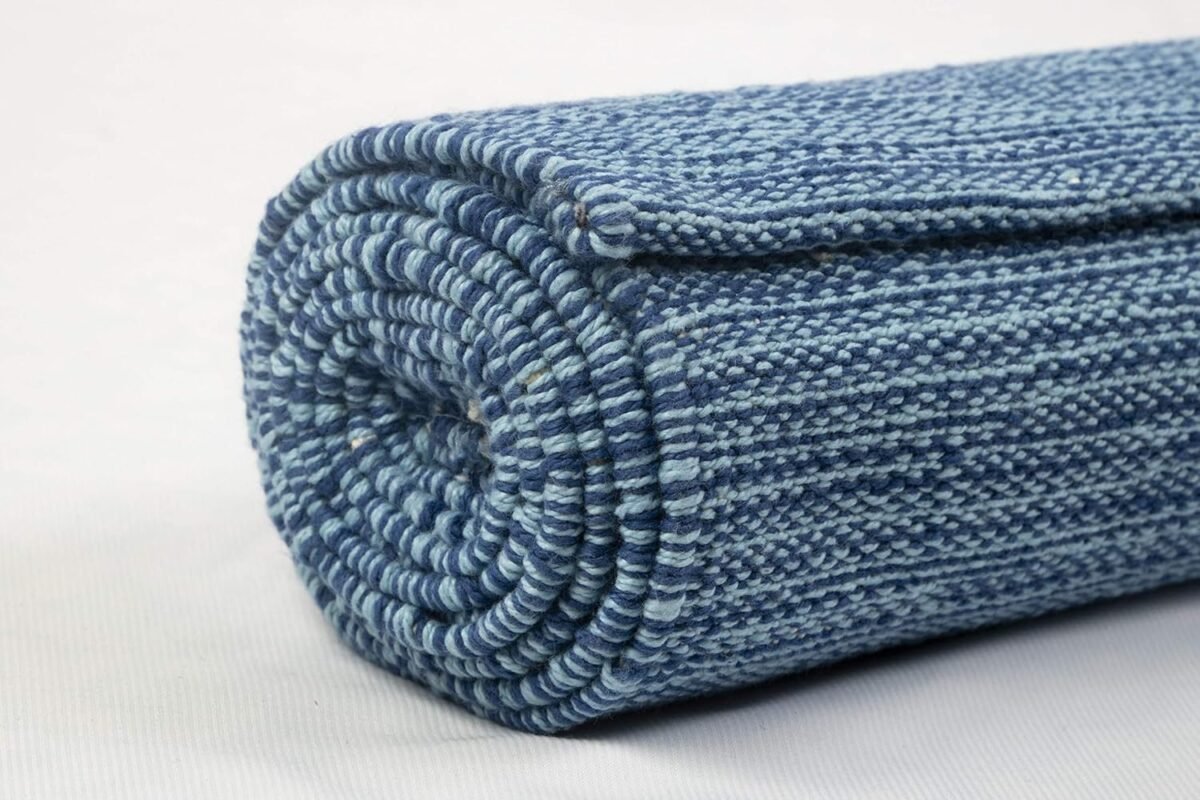 Handmade Organic Cotton Yoga Mat - Non-Toxic, Chemical-free and All Natural Cloth Yoga Mat - Exercise, Workout, & Fitness Rug - Woven Material - Absorbent & Washable - 78" x 27" - Image 2