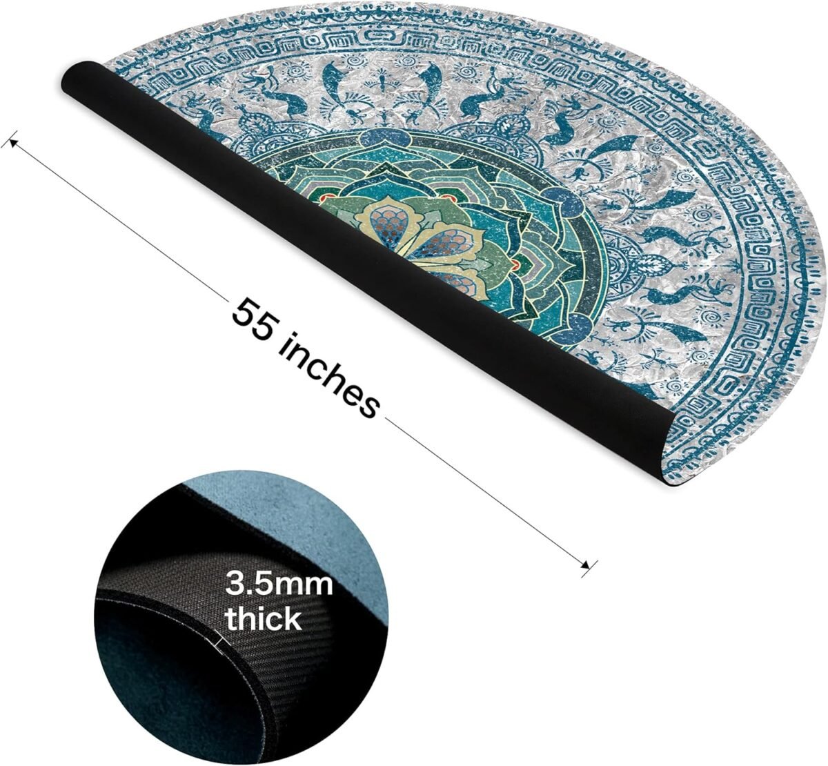 Large Round Yoga Mat 4.6'X3.5mm for Exercise Premium Extra Thick, Ultra Comfortable, Non Slip, Meditation Mat - Image 2