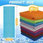 10 Pack Cooling Towels, Sweat Cooling Towels for Neck and Face, Microfiber Towel Soft Breathable Towel for Gym, Yoga, Camping, Running, Fitness, Workout & More Activities(32"x12") - Image 2