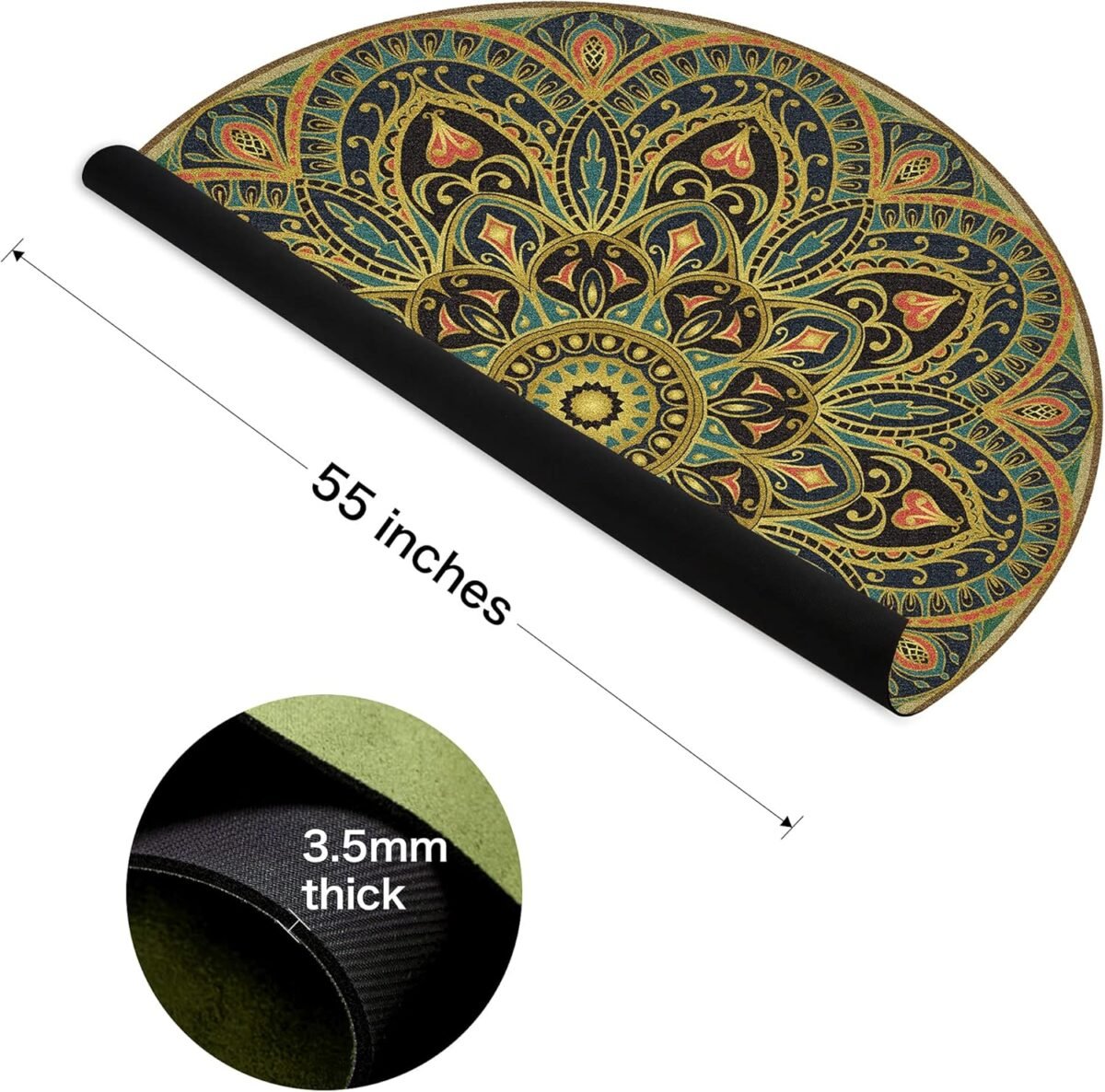 Large Round Yoga Mat 4.6'X3.5mm for Exercise Premium Extra Thick, Ultra Comfortable, Non Slip, Meditation Mat - Image 2