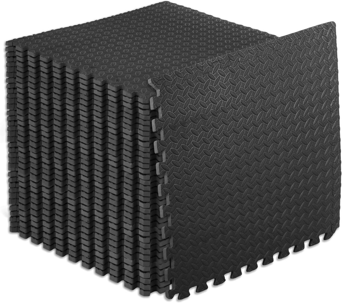 Puzzle Exercise Mat ½ in, EVA Interlocking Foam Floor Tiles for Home Gym, Mat for Home Workout Equipment, Floor Padding for Kids, Brown, 24 in x 24 in x ½ in, 24 Sq Ft - 6 Tiles - Image 1