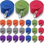 24 Pieces Yoga Strap Stretching Pilates Exercise Adjustable Straps 6 ft Non Elastic Yoga Belt with Adjustable D Ring Buckle for Pilates Gym Workouts Fitness