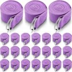 24 Pieces Yoga Strap Stretching Pilates Exercise Adjustable Straps 6 ft Non Elastic Yoga Belt with Adjustable D Ring Buckle for Pilates Gym Workouts Fitness