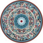 Large Round Yoga Mat 4.6'X3.5mm for Exercise Premium Extra Thick, Ultra Comfortable, Non Slip, Meditation Mat