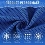 12 Pieces Cooling Towels for Hot Weather Soft Breathable Cold Towel Yoga Towels for Sweat, Sports, Workout, Fitness, Gym, Running, Travel Camping, 12 x 40 Inch (Dark Blue, Green, Purple) - Image 2