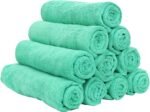 Microfiber Gym Towel - Pack of 12 - Super Soft, Quick Dry Workout Sweat Towels, 300 GSM Lightweight & Absorbent for Sports, Working Out, Yoga, and Spa, 16 x 27 in, Green