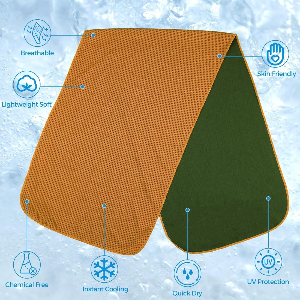 Cooling Towels for Neck and Face - Microfiber Chilly Towel Yoga Towel for Men or Women Ice Cold Towels for Yoga Gym Travel Camping Golf Football & Outdoor Sports - Image 2