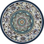 Large Round Yoga Mat 4.6'X3.5mm for Exercise Premium Extra Thick, Ultra Comfortable, Non Slip, Meditation Mat