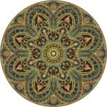 Large Round Yoga Mat 4.6'X3.5mm for Exercise Premium Extra Thick, Ultra Comfortable, Non Slip, Meditation Mat