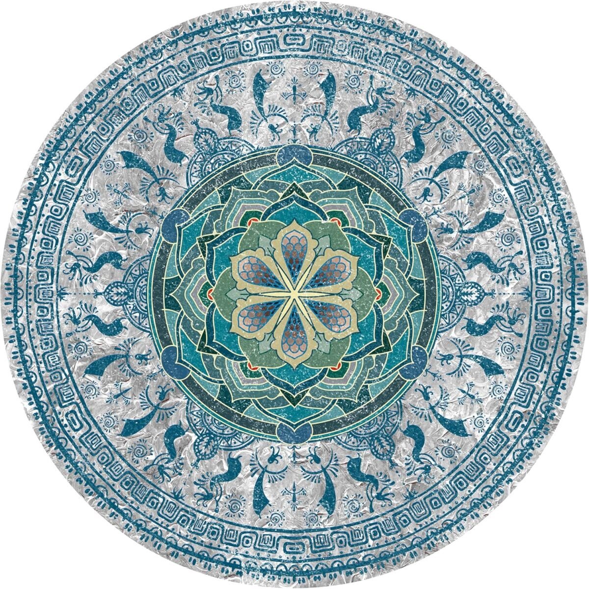 Large Round Yoga Mat 4.6'X3.5mm for Exercise Premium Extra Thick, Ultra Comfortable, Non Slip, Meditation Mat - Image 1
