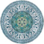 Large Round Yoga Mat 4.6'X3.5mm for Exercise Premium Extra Thick, Ultra Comfortable, Non Slip, Meditation Mat